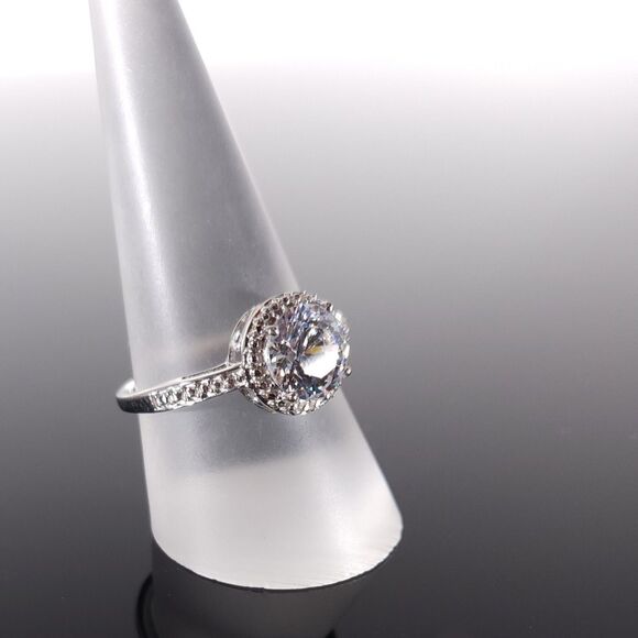 Simulated Diamond J Francis SWAROVKI Elements™ Ring Size 8-1/4 - Picture 6 of 9